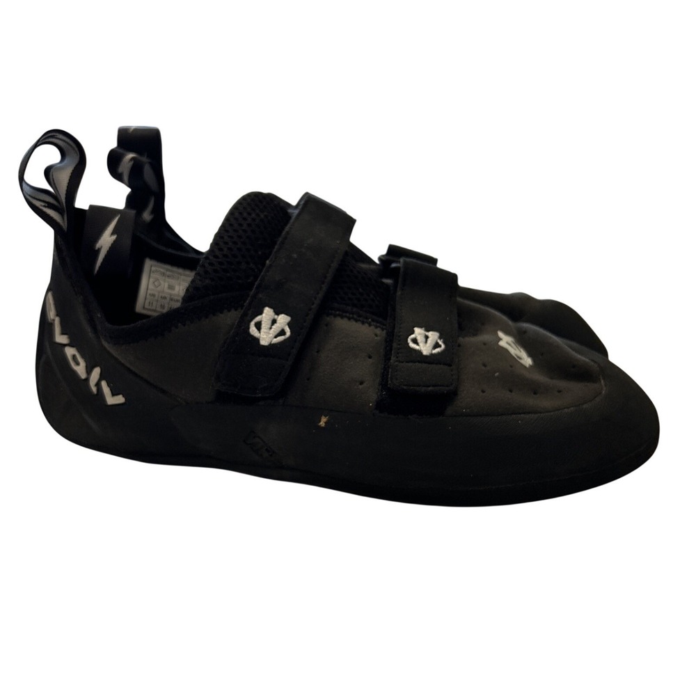 Evolv Mens Size US 11 Eco-Trax VTR3D 2 Straps Rock Climbing Shoes Black